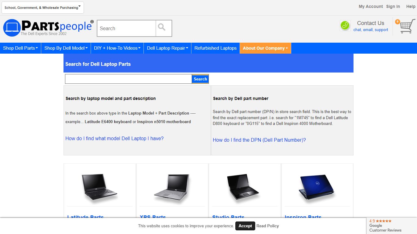 Search Dell Laptop Parts | Find Dell Parts | Dell Service Tag